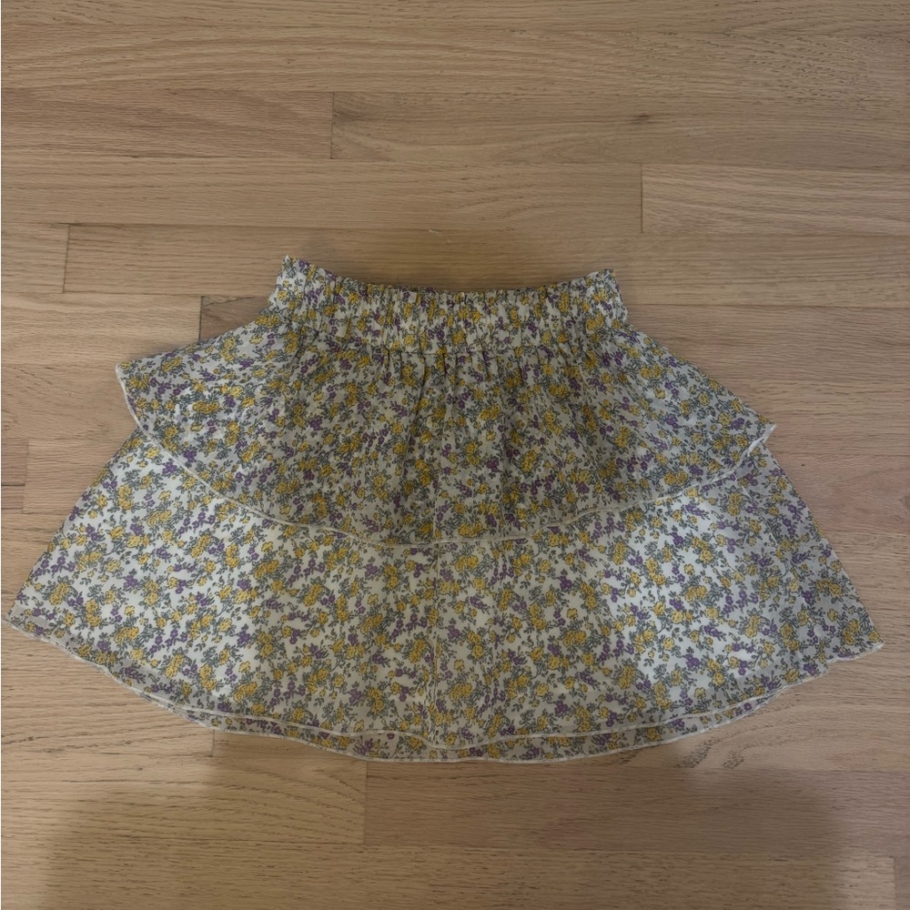 Katie J NYC Yellow and Purple Floral Kids Skirt